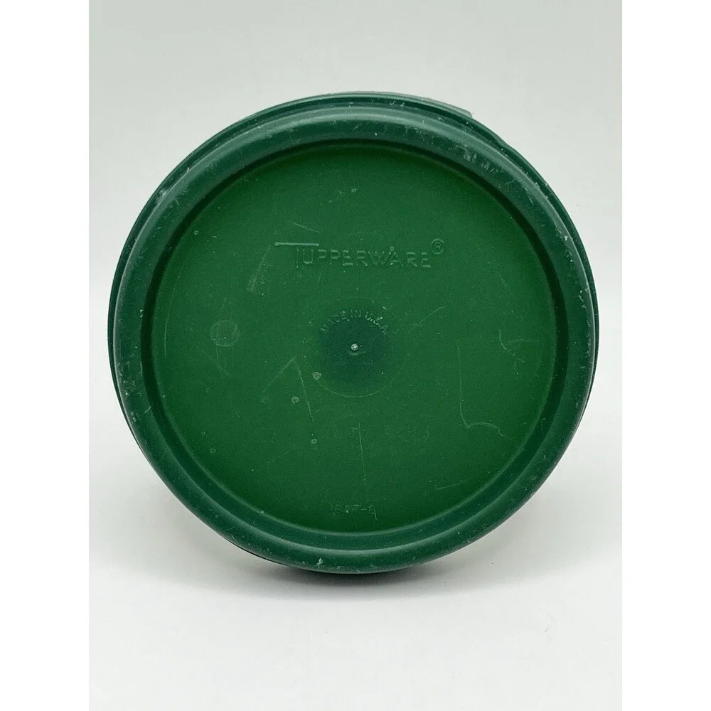 2 Tupperware Modular Mates 7 oz Containers 1605 with Green Lids USA Used Bundle - Picture 4 of 5